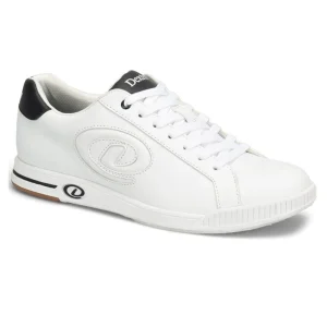 Dexter Nash White Bowling Shoes with universal microfiber S8 slide soles and non-marking rubber outsole for right and left-handed bowlers